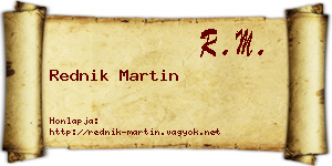 Rednik Martin névjegykártya